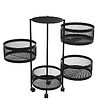 5 FIVE SIMPLY SMART - Resserre de cuisine 4 Paniers rotatifs sur roues en Métal Noir H 76 cm - vignette