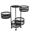 5 FIVE SIMPLY SMART - Resserre de cuisine 4 Paniers rotatifs sur roues en Métal Noir H 76 cm - vignette