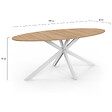 ID MARKET - Table à manger ovale ALIX 10 personnes pied araignée bois et blanc 200 cm - vignette