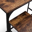 ID MARKET - Ensemble table haute de bar DAYTON 100 cm et 4 chaises de bar effet vieilli design industriel - vignette