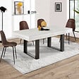 ID MARKET - Table à manger extensible rectangle PHOENIX 4-8 personnes bois gris 160-200 cm - vignette