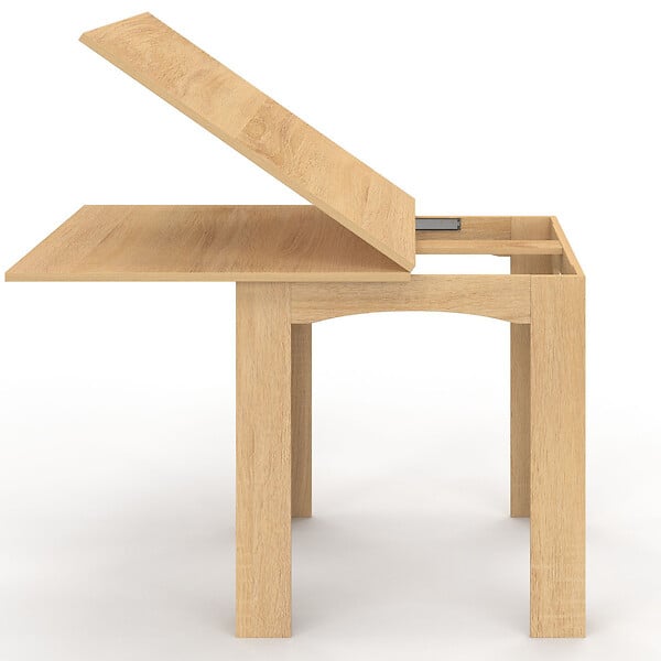 ID MARKET - Table à manger extensible rectangle DONA 4-8 personnes hêtre 80-160 cm - large