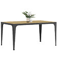 ID MARKET - Table à manger rectangle NELLY 8 personnes bois et noir design industriel 150 cm - vignette