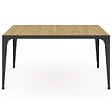 ID MARKET - Table à manger rectangle NELLY 8 personnes bois et noir design industriel 150 cm - vignette