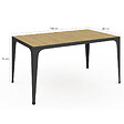 ID MARKET - Table à manger rectangle NELLY 8 personnes bois et noir design industriel 150 cm - vignette
