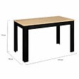 ID MARKET - Table à manger rectangle ROZY 4 personnes noire plateau façon hêtre 110 cm - vignette