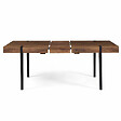 ID MARKET - Table à manger extensible rectangle AUSTRIA 6-10 personnes bois foncé pied épingle noir 160-200 cm - vignette