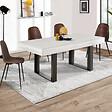 ID MARKET - Table à manger rectangle PHOENIX 6 personnes bois gris 160 cm - vignette