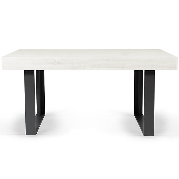 ID MARKET - Table à manger rectangle PHOENIX 6 personnes bois gris 160 cm - large