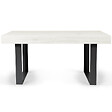 ID MARKET - Table à manger rectangle PHOENIX 6 personnes bois gris 160 cm - vignette
