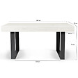 ID MARKET - Table à manger rectangle PHOENIX 6 personnes bois gris 160 cm - vignette