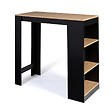 ID MARKET - Table de bar BARTH 2 à 4 personnes bois noir plateau façon hêtre - vignette