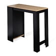 ID MARKET - Table de bar BARTH 2 à 4 personnes bois noir plateau façon hêtre - vignette