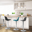 ID MARKET - Lot de 4 tabourets de bar KARL mix color gris foncé, bleu canard, blanc et noir - vignette