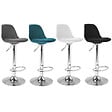 ID MARKET - Lot de 4 tabourets de bar KARL mix color gris foncé, bleu canard, blanc et noir - vignette