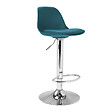 ID MARKET - Lot de 4 tabourets de bar KARL mix color gris foncé, bleu canard, blanc et noir - vignette