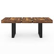 ID MARKET - Table à manger extensible rectangle PHOENIX 4-8 personnes bois plateau HAWKINS 160-200 cm - vignette