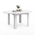 ID MARKET - Table à manger extensible ronde DONA 4-8 personnes blanc 110-150 cm - vignette