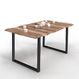 ID MARKET - Table à manger rectangle DAKOTA 6 personnes pieds forme en U design industriel 160 cm - vignette