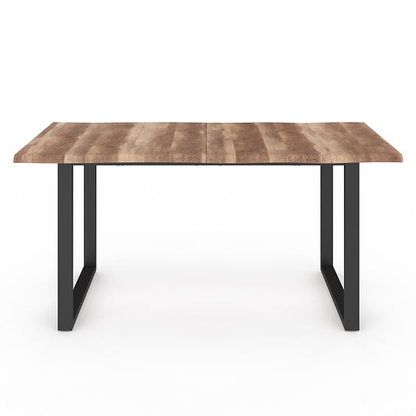 ID MARKET - Table à manger rectangle DAKOTA 6 personnes pieds forme en U design industriel 160 cm - large