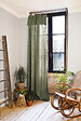 PAPILLON - Rideau ajustable + 8 anneaux pince Gaze de coton 140 x 300 cm Romarin - vignette