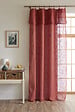 FIL ARIANE - FA - Rideau ajustable + 8 anneaux pince 140 x 270 cm Polyester effet lin NIA Terracotta - vignette