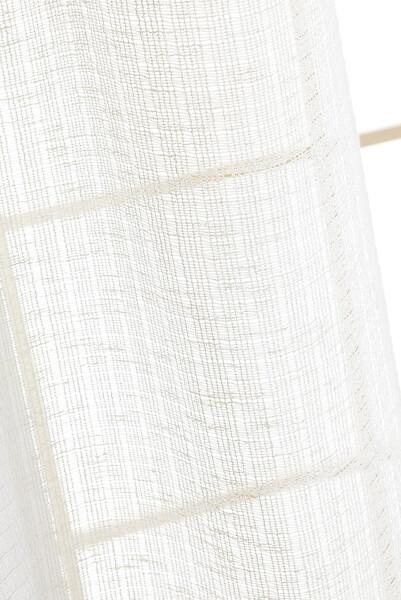 FIL ARIANE - FA - Rideau ajustable + 8 anneaux pince 140 x 270 cm Polyester maille FREYA Ivoire - large