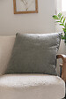 FIL ARIANE - FA - Coussin déhoussable avec passepoil 50 x 50 cm Polyester chenille OSIRIS Kaki - vignette