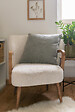 FIL ARIANE - FA - Coussin déhoussable avec passepoil 50 x 50 cm Polyester chenille OSIRIS Kaki - vignette