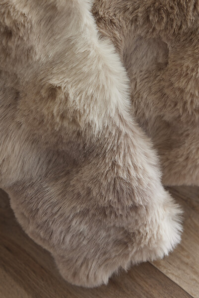 FIL ARIANE - FA - Plaid 125 x 150 cm Polyester fausse fourrure ASTRA Taupe - large