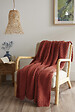 FIL ARIANE - FA - Plaid 125 x 150 cm Polyester tricot uni OLYMPIA Terracotta - vignette