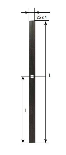 TORBEL - Tige plate eco 2000 mm TORBEL cataphorèse noire pour espagnolette - 0610204 - large