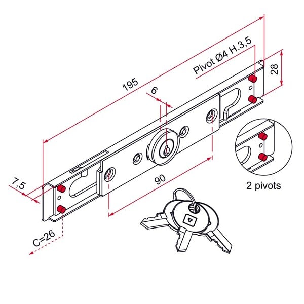 TIRARD - SER CYL ROND 2 PIVOTS 4MM HT35 AC BLC - large