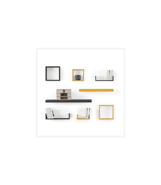5 FIVE SIMPLY SMART - Étagère murale flottante coloris Chêne naturel L 60 cm Fixations invisibles - large
