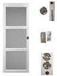 GD MENUISERIES - Porte Coulissante Kenya Blanc Vitrée H204 x L93 cm, Galandage, kit finition - vignette