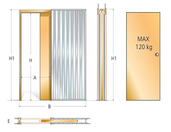 FIBROTUBI - Châssis porte galandage Placo FIBROTUBI - 900 mm - Cloison finie 100 mm - 93020097 - large