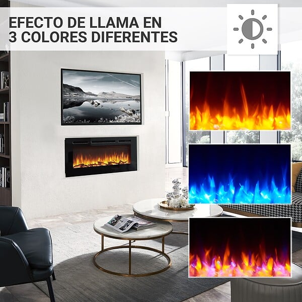 BALDERIA - Cheminée électrique BALDERIA Fiamma 40 - Cheminée encastrable - noir - large