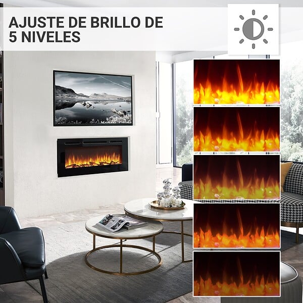 BALDERIA - Cheminée électrique BALDERIA Fiamma 40 - Cheminée encastrable - noir - large