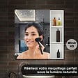 AICA SANITAIRE - AICA Armoire de Toilette Mural avec Miroir Niches Intégrées et Rangement Fermé - Moderne, Blanc, 80x70 cm - vignette