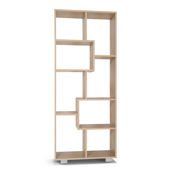 ID MARKET - Étagère à double position TANIA bois imitation hêtre L.161 cm - large