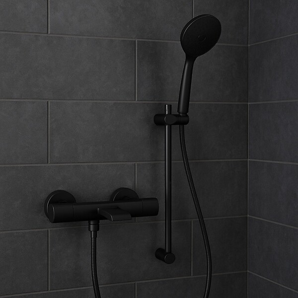 ESSEBAGNO - Carra mitigeur bain-douche thermostatique noir - large