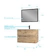 AURLANE - Meuble salle de bain 80x54 - Finition chene naturel + vasque blanche + miroir - TIMBER 80 - Pack 35 - vignette