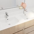 AURLANE - Pack Meuble Salle de Bains 120 cm Chêne Clair, 6 tiroirs avec Vasque Céramique - XENOS - vignette