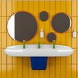 VITRA - Lavabo pour enfant VitrA Sento Kids 125 cm 1 hauteur avec trop-plein + cache-siphon Sento kids - vignette