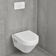 VILLEROY ET BOCH - Pack WC suspendu sans bride Architectura Twistflush [e³] rond + bâti-support sol et mur + plaque blanc - vignette