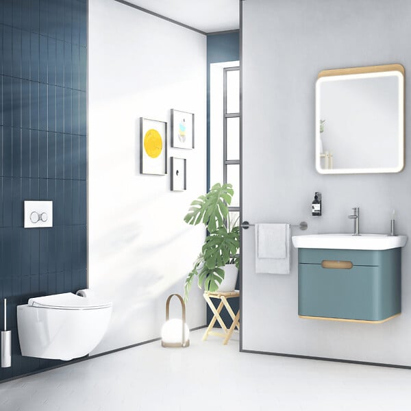 VITRA - Cuvette WC suspendu sans bride VitrA Sento blanc mat + abattant frein de chute - large