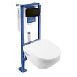 VILLEROY ET BOCH - Pack WC suspendu sans bride Architectura Twistflush [e³] rond + bâti-support ViConnect + plaque noir - vignette