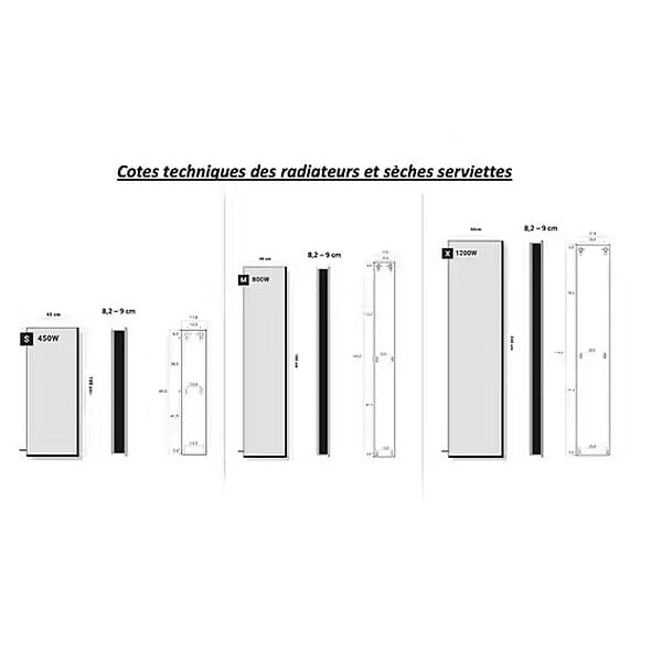 MARMOX - Radiateur électrique U-Tile miroir vertical - large