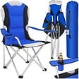 TECTAKE - Chaise pliante avec rembourrage bleu - vignette