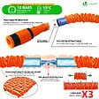 VOUNOT - Tuyau d’Arrosage Extensible 30m avec Accessoires orange - vignette